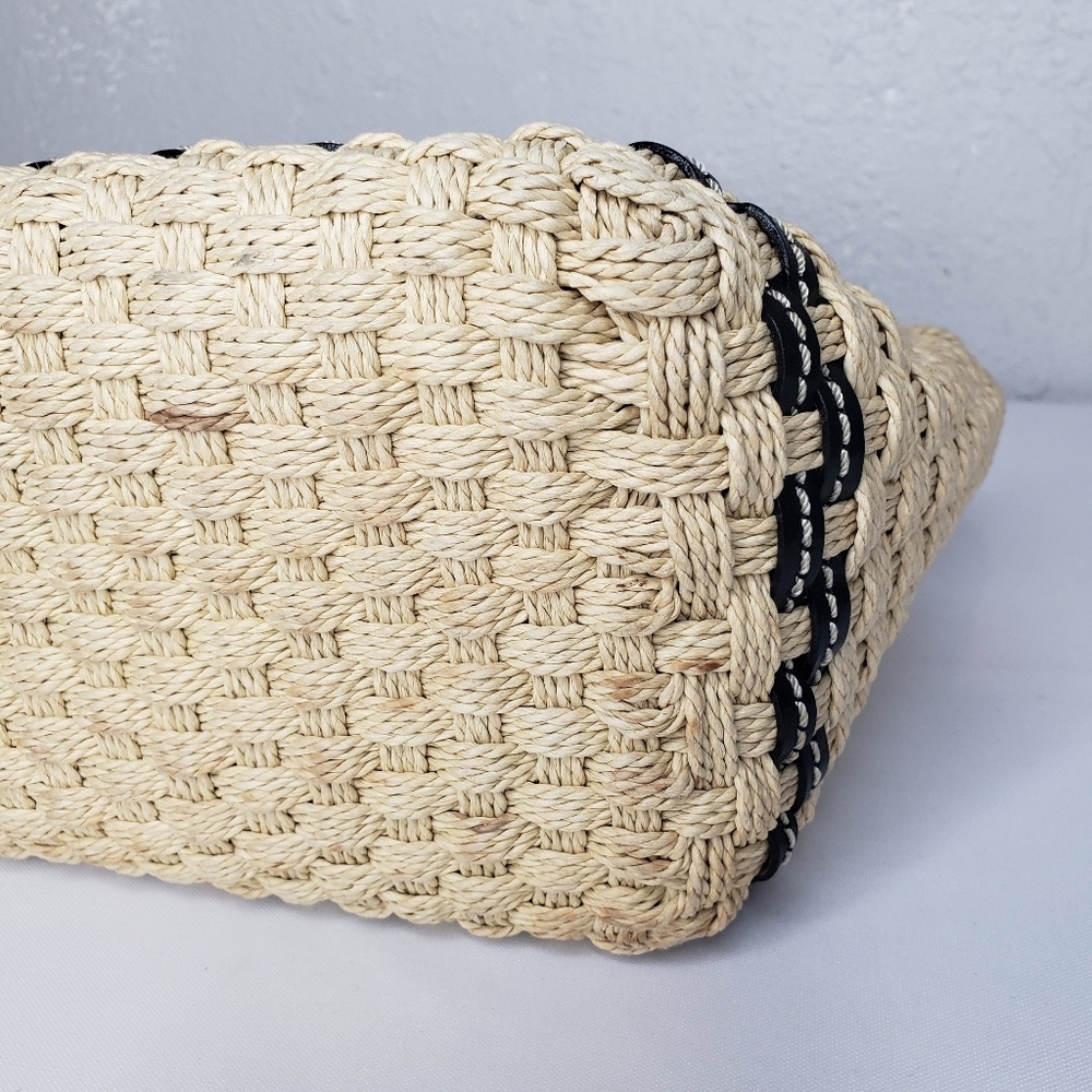 Brighton Black Tan Woven Tote - Picture 6 of 14